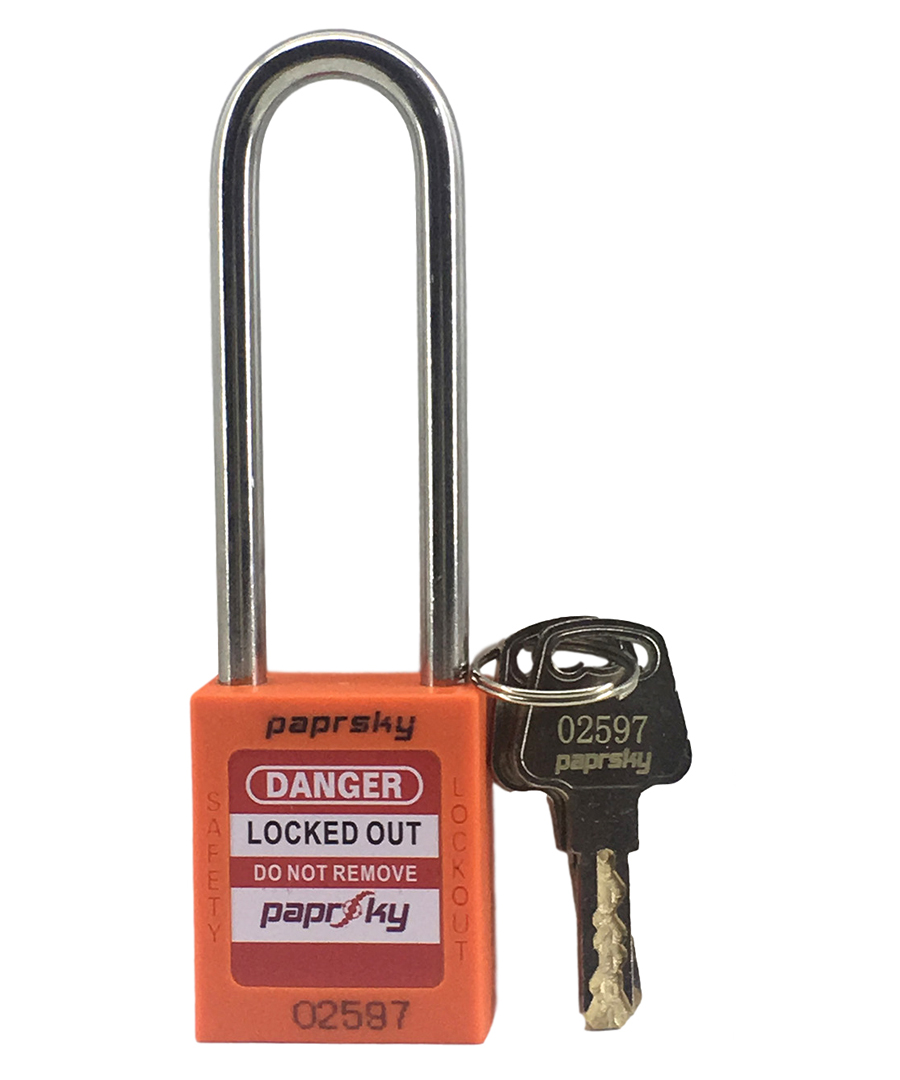 Orange Safety Padlock Long Shackle